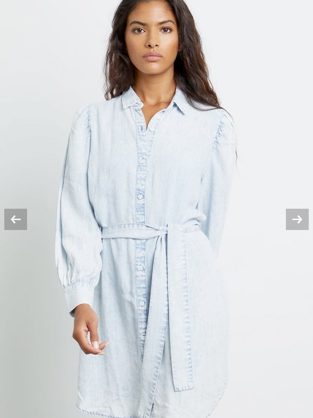 RAILS Adele Shirt Dress in Light Acid Wash Small